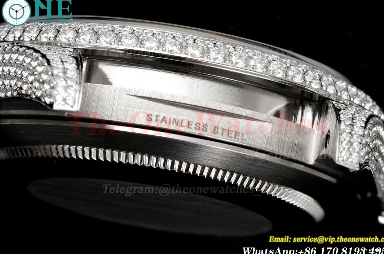 Diamonds A2824 SS GMF Datejust 41mm 904L SS Full Dia Stk 0223